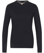 Women's Barbour Lavender Knitted Crew Neck Jumper - Navy
