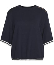 Women's Barbour Genevieve Knitted T-Shirt - Dark Navy