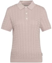 Women's Barbour Hartland Knitted Polo Jumper - Primrose Pink