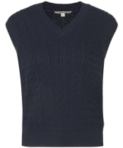 Women's Barbour Hartland Sleeveless Knitted Jumper - Navy