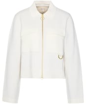 Women's Barbour Alma Knitted Zip Through Cardigan - ECRU/OATMEAL