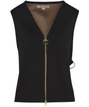 Women's Barbour Maya Sleeveless Zip Through Tank - Black