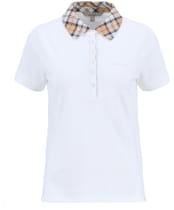 Women's Barbour Malvern Polo Shirt - White / Hessian