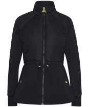 Women's Barbour International Caprice Quilted Sweater Jacket - Black