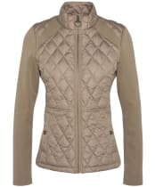 Women's Barbour Edda Quilted Sweater Jacket - Military Brown