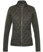 Women's Barbour Edda Quilted Sweater Jacket - Olive