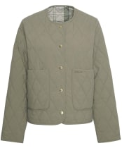 Women's Barbour Monroe Quilted Jacket - Dusky Green / Rosemary Tartan