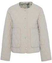 Women's Barbour Monroe Quilted Jacket - Light Sand / Rosemary Tartan