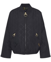Women's Barbour Emlyn Quilted Jacket - Black / Ancient 