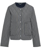 Women's Barbour Check Monroe Quilted Jacket - Navy / Sand Gingham