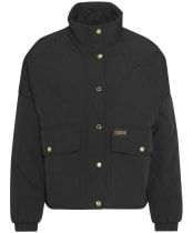 Women's Barbour International Zola Quilted Jacket - Black / Envy green
