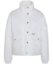 Women's Barbour International Zola Quilted Jacket - NEUTRAL/MANDARIN
