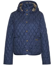 Women's Barbour Penelope Quilted Jacket - Navy / Dress Tartan