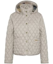 Women's Barbour Penelope Quilted Jacket - Light sand / Dress Tartan
