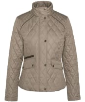 Women's Barbour Crawford Cavalry Quilted Jacket - Military Brown