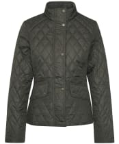 Women's Barbour Crawford Cavalry Quilted Jacket - Olive / Ancient Tartan