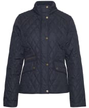 Women's Barbour Crawford Cavalry Quilted Jacket - Dark Navy / Ancient Tartan