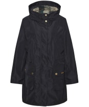 Women's Barbour Una Showerproof Jacket - Black / Ancient Tartan