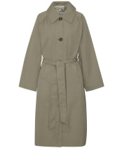Women's Barbour Garbo Showerproof Trench Coat - Dusky Green / Rosemary Tartan