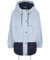 Women's Barbour Reese Showerproof Jacket - Ice Blue / Dark Navy