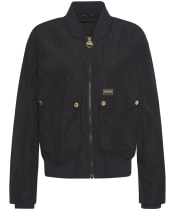 Women's Barbour International Priya Showerproof Bomber Jacket - Black