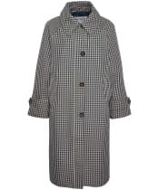 Women's Barbour Nadine Checked Showerproof Car Coat - Navy / Light Sand