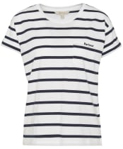 Women's Barbour Otterburn Stripe T-Shirt - White / Navy