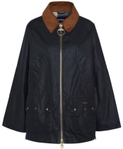 Women's Barbour Raelynn Waxed Jacket - Black / Ancient Tartan