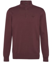 Men’s Barbour Cotton Half Zip Sweater - Burnt Heather