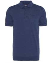 Men's Barbour Buston Short Sleeve Knitted Polo Shirt - Navy