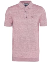 Men's Barbour Buston Short Sleeve Knitted Polo Shirt - Red Spice