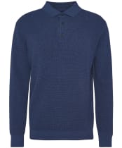 Men's Barbour Holt Waffle Knitted Polo Shirt - Oceana