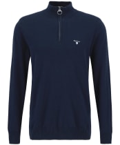 Men's Barbour Lingwood Compact Cotton Half Zip Sweater - Navy