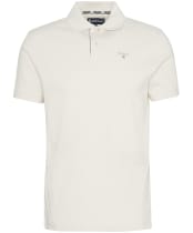 Men's Barbour Tartan Pique Polo Shirt - Antique White