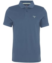 Men's Barbour Lightweight Short Sleeve Sports Cotton Polo Shirt - Dusk Blue