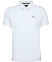 Men's Barbour Lightweight Short Sleeve Sports Cotton Polo Shirt - Whisper White
