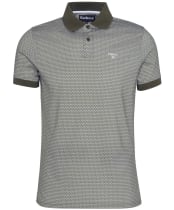 Men's Barbour Shell Printed Short Sleeve Cotton Polo Shirt - Uniform Green