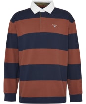 Men's Barbour Broome Rugby Shirt - Navy / Rust