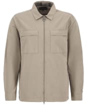 Men's Barbour Glendale Zip Through Cotton Overshirt - Washed Stone