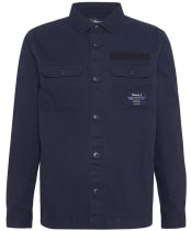Men's Barbour Bidlam Cotton Overshirt - Navy