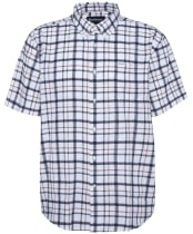 Men's Barbour Glover S/S Linen Blend Regular Fit  Shirt - Brook Blue
