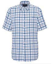 Men's Barbour Glover S/S Linen Blend Regular Fit  Shirt - Navy