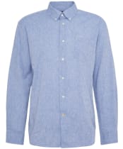 Men's Barbour Nelson Linen Blend Regular Fit Shirt - Blue
