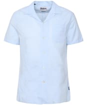 Men's Barbour Garment Dyed Nelson Short Sleeve Regular Fit Shirt - Light Blue