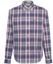 Men's Barbour Clifton Madras Relaxed Fit Shirt - Red