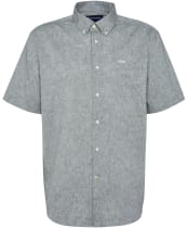 Men's Barbour Nelson Short Sleeve Linen Blend Regular Fit Shirt - Olive