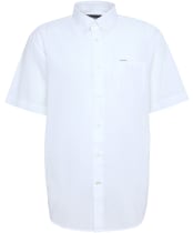 Men's Barbour Nelson Short Sleeve Linen Blend Regular Fit Shirt - White