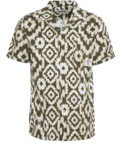 Men's Barbour Homelane Printed Short Sleeve Relaxed Fit Shirt - Light Sage