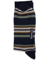 Men's Barbour Summer Stripe Socks - 2 Pack - Multi Stripe Navy