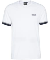 Men's Barbour International Deep Cuff Evan Tipped T-Shirt - White
